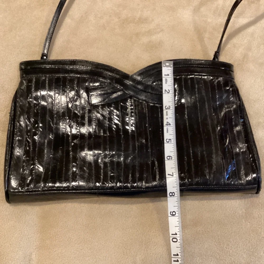 Eel Skin‎ Black Crossbody or Clutch Bag Purse Unbranded Vintage